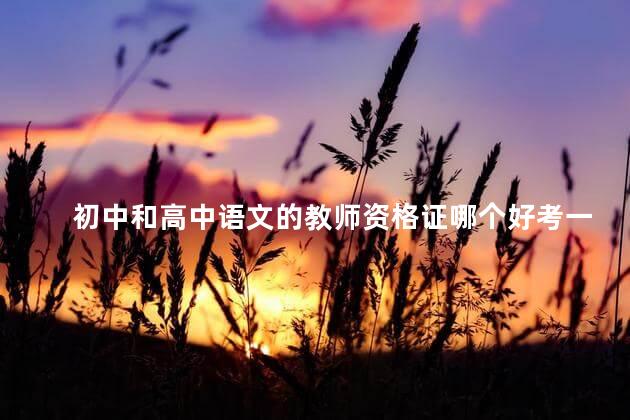 初中和高中语文的教师资格证哪个好考一些