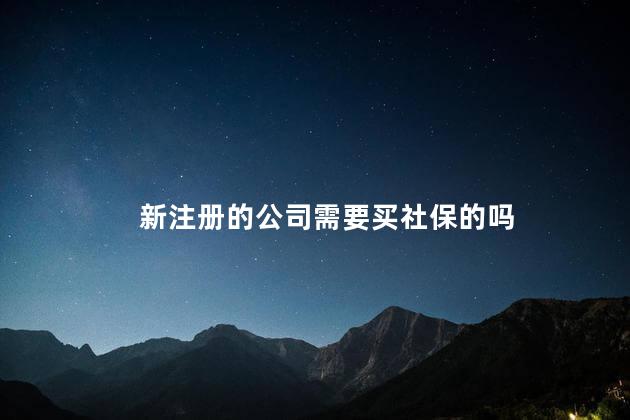 新注册的公司需要买社保的吗