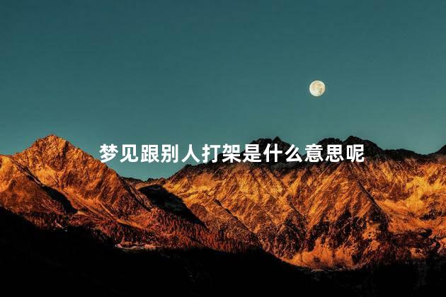 梦见跟别人打架是什么意思呢