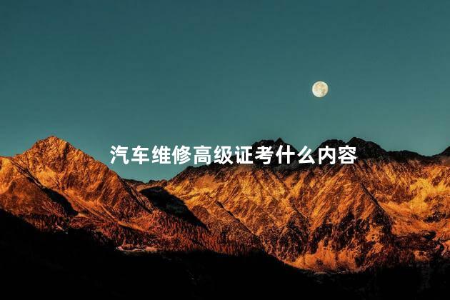 汽车维修高级证考什么内容