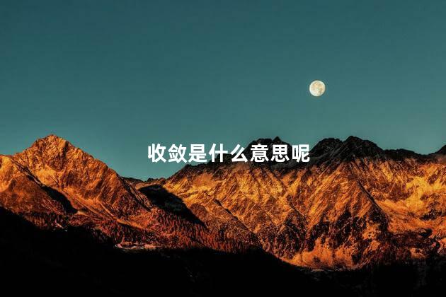 收敛是什么意思呢