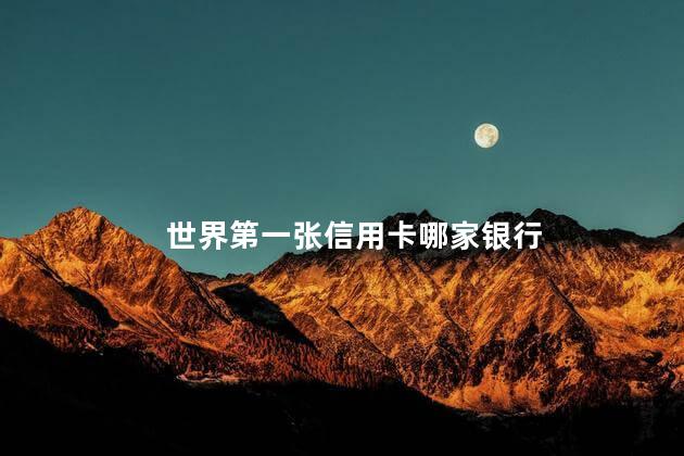 世界第一张信用卡哪家银行，世界第一张信用卡哪家公司发行的