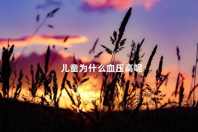 儿童为什么血压高呢，儿童血压高的原因